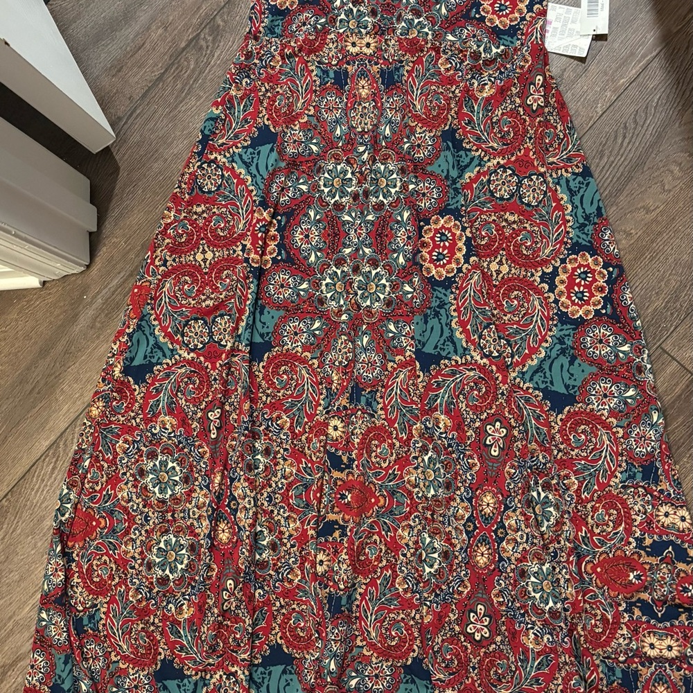 Floral Red and Blue Women's Skirt